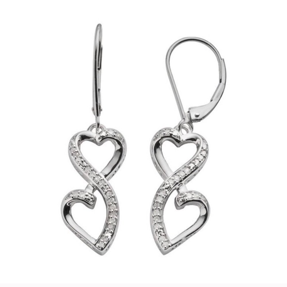 NWOT-Authentic Sterling Silver Diamond Earrings!💎